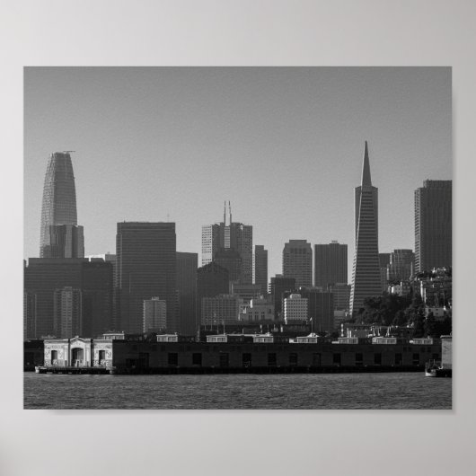 San Francisco Skyline Monochrome - Cityscape Foto Poster (Vorne)