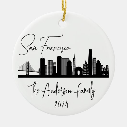 San Francisco Skyline Ornament, San Francisco Tree Keramik Ornament (Vorne)