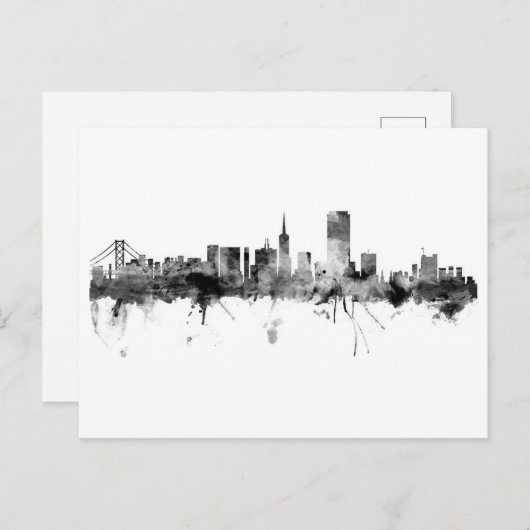 San Francisco Skyline Postcard Postkarte (Vorne/Hinten)
