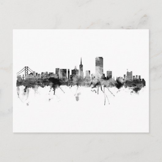 San Francisco Skyline Postcard Postkarte (Vorderseite)