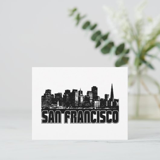 San Francisco Skyline Postkarte (Stehend Vorderseite)