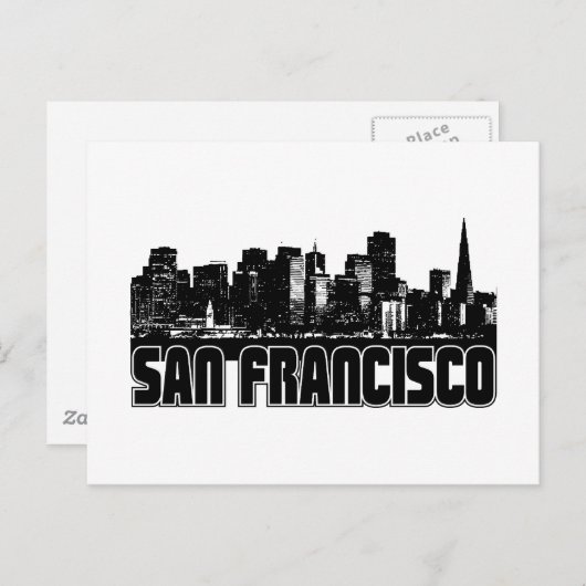 San Francisco Skyline Postkarte (Vorne/Hinten)