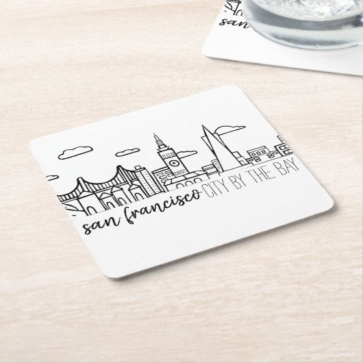 San Francisco Skyline Rechteckiger Pappuntersetzer (angewinkelt)