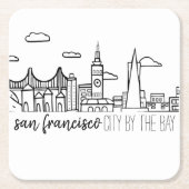 San Francisco Skyline Rechteckiger Pappuntersetzer (Vorderseite)