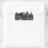 San Francisco Skyline Runder Aufkleber (Tasche)