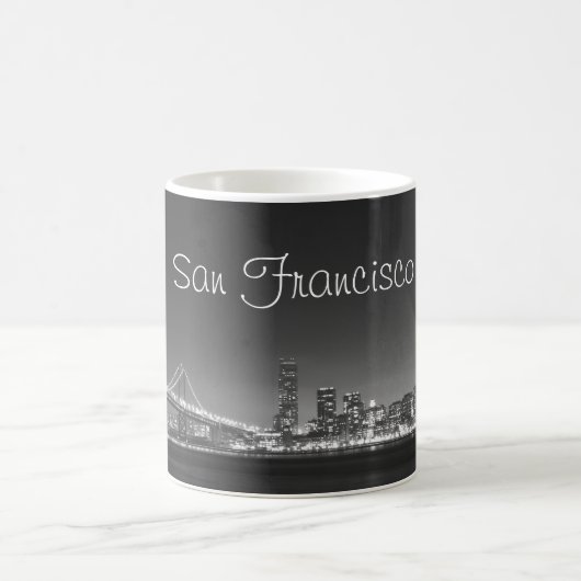 San Francisco Skyline Schwarz-weiße Tasse (Mittel)