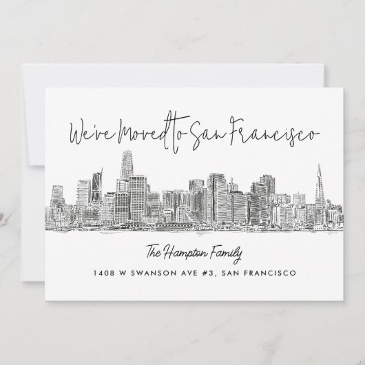 San Francisco Skyline Sketch Zeichnend Ankündigung (Vorderseite)