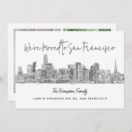 San Francisco Skyline Sketch Zeichnend Ankündigung (Vorne/Hinten)