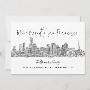 San Francisco Skyline Sketch Zeichnend Ankündigung