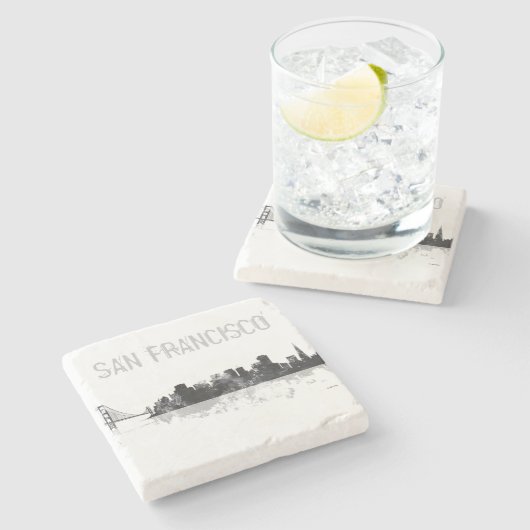 SAN FRANCISCO SKYLINE - Stein trinkt Untersetzer (Seitenansicht)