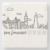 San Francisco Skyline Steinuntersetzer (Vorderseite)