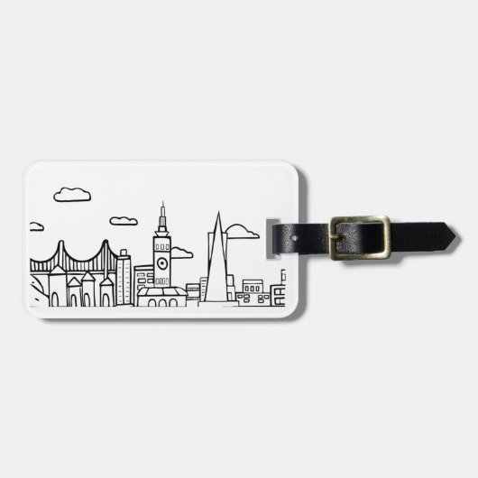 San Francisco Skyline Travel Tag Gepäckanhänger (Vorderseite horizontal)