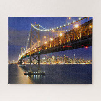 San Francisco Skyline und Bay Bridge bei Nacht Puzzle