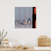 San Francisco Skyline von der Golden Gate Bridge. Poster (Küche)