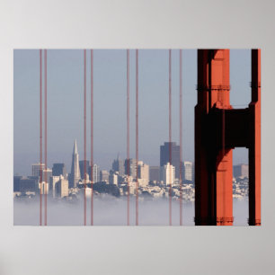 San Francisco Skyline von der Golden Gate-Brücke Poster