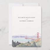San Francisco Skyline Watercolor Save the Date Einladung (Rückseite)