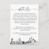 San Francisco Skyline Wedding Details Card, 3,5 x Begleitkarte (Vorderseite)