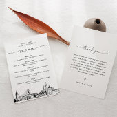 San Francisco Skyline Wedding Dinner Menu Card 12x
