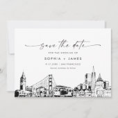 San Francisco Skyline Wedding Save the Date Card Einladung (Vorderseite)