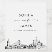 San Francisco Skyline Weinetikett (Einzelnes Label)