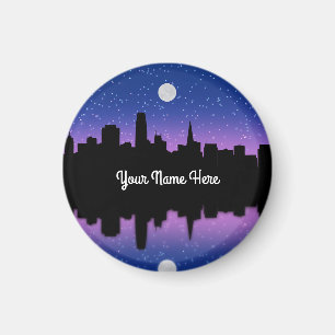 San Francisco Skyline Zeichne #1 Round Magnet