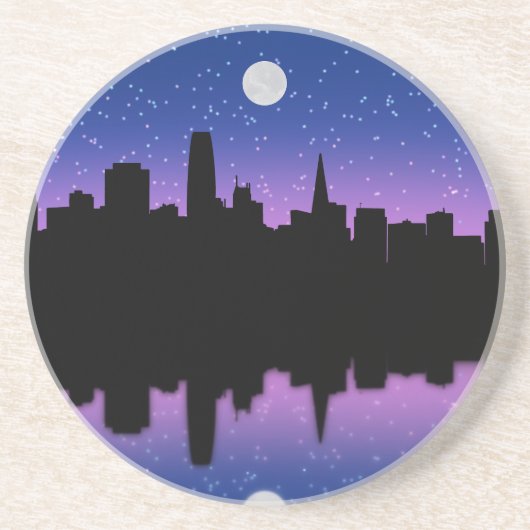 San Francisco Skyline Zeichne #1 Untersetzer (Vorne)