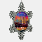San Francisco Snowflake Pewter Weihnachtsschmuck Schneeflocken Zinn-Ornament (Links)