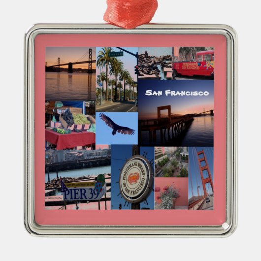 San Francisco Square Ornament Aus Metall (Vorne)