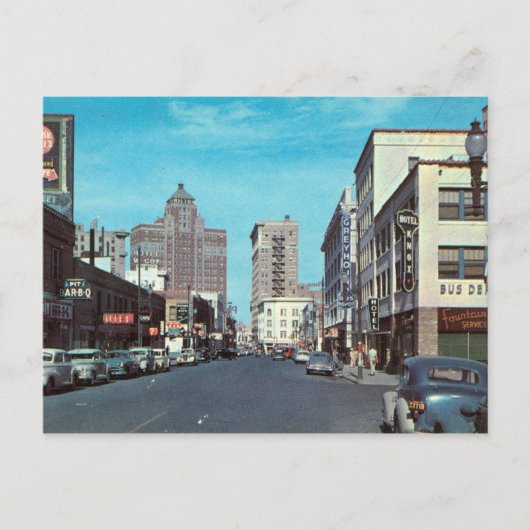San Francisco St., El Paso TX Vintag Postkarte (Vorderseite)