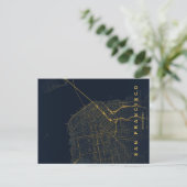 San Francisco Stadtplan Minimale Postkarte (Stehend Vorderseite)
