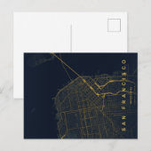 San Francisco Stadtplan Minimale Postkarte (Vorne/Hinten)