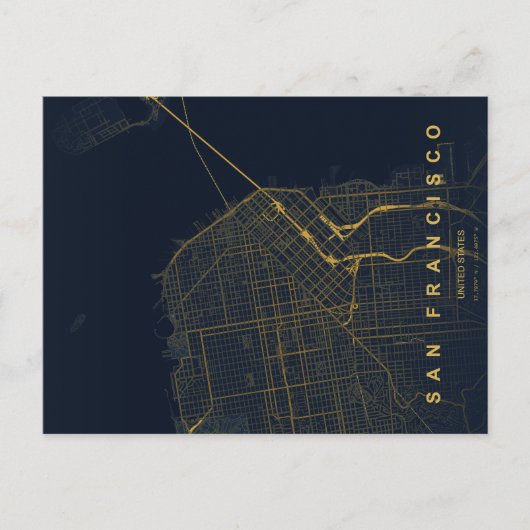 San Francisco Stadtplan Minimale Postkarte (Vorderseite)