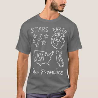 San Francisco Stars Earth USA CA White T-Shirt