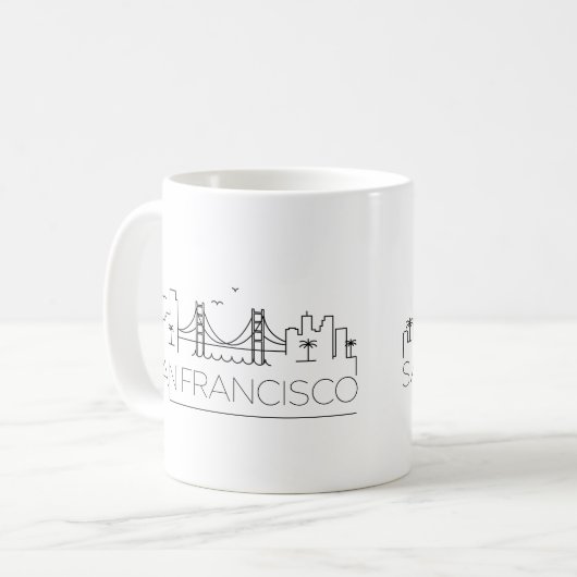 San Francisco stilisierte Skyline Kaffeetasse (Vorderseite Links)