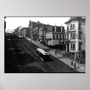 San Francisco Straße mit Cable Car 1901 Poster
