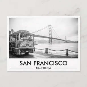 San Francisco-Straßenbahn an der Golden Gate Bridg Postkarte