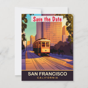 San Francisco-Straßenbahn, Kalifornien, Reisepostk Save The Date