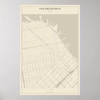 San Francisco-Straßenkarte Poster