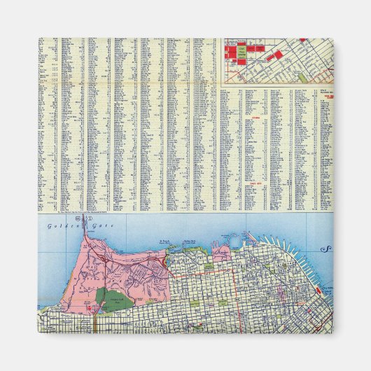 San Francisco Street Karte Magnet (Vorne)