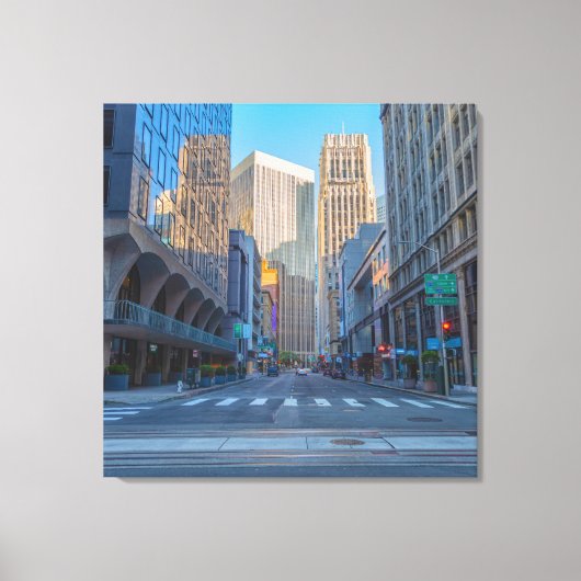 San Francisco Street View im Abend Leinwanddruck (Vorderseite)