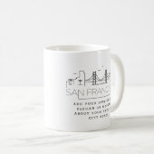 San Francisco Stylized Skyline | Benutzerdefiniert Kaffeetasse (VorderseiteRechts)