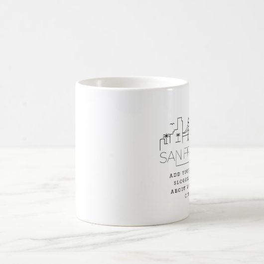 San Francisco Stylized Skyline | Benutzerdefiniert Kaffeetasse (Mittel)