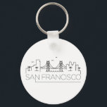 San Francisco Stylized Skyline Schlüsselanhänger<br><div class="desc">Eine einzigartige Schlüsselkette,  die die schöne Stadt San Francisco repräsentiert. Dieser Schlüsselanhänger zeigt die einzigartige Skyline der Stadt mit ihrem Namen darunter.</div>