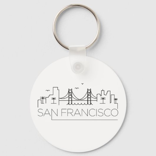 San Francisco Stylized Skyline Schlüsselanhänger (Vorderseite)