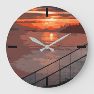 San Francisco Sunrise Retro Large Clock Große Wanduhr