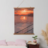 San Francisco Sunrise Retro Wandteppich Mit Holzrahmen (Schlafzimmer)