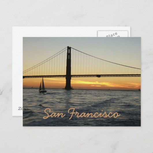 San Francisco Sunset Postkarte (Vorne/Hinten)