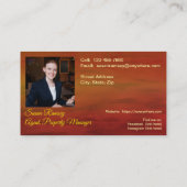 San Francisco Sunset Real Anwesen 1124 Visitenkarte (Rückseite)