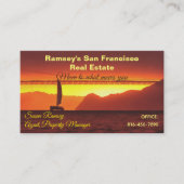 San Francisco Sunset Real Anwesen 1124 Visitenkarte (Vorderseite)