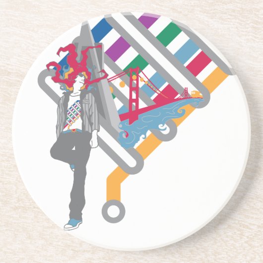 San-Francisco-Szene Getränkeuntersetzer (Vorne)